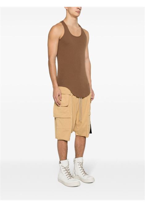 Top con scollo all'americana in marrone - uomo RICK OWENS DRKSHDW | DU01D1152RN44